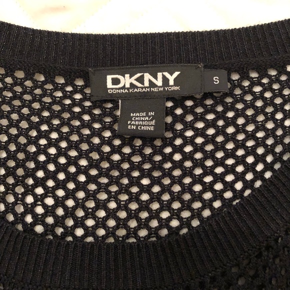 DKNY Black Silk Mesh Sweater - Picture 3 of 7